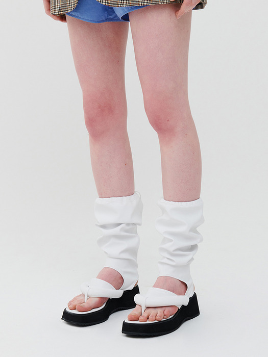Draping Puff Sandals WHITE