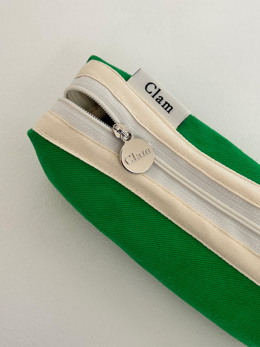 Clam round pencilcase _ Vivid green