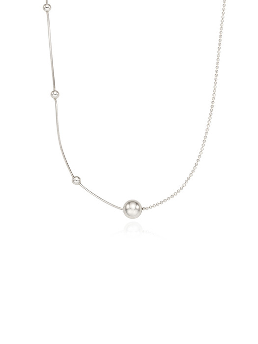 [silver925]Mix ball point necklace