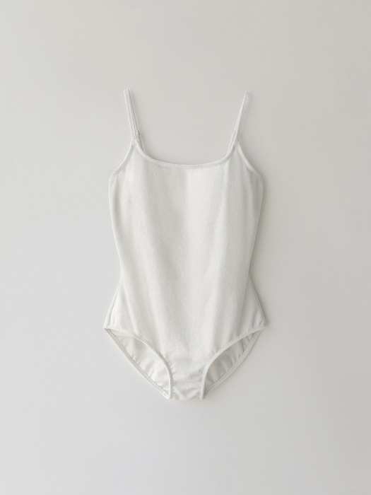 Terry one-piece swim suit (White)