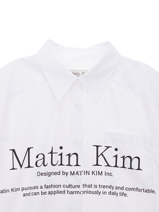 MATIN BIG LOGO HALF SHIRT IN WHITE