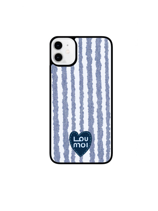 Present series : DENIM LOVE / stripe blue phonecase