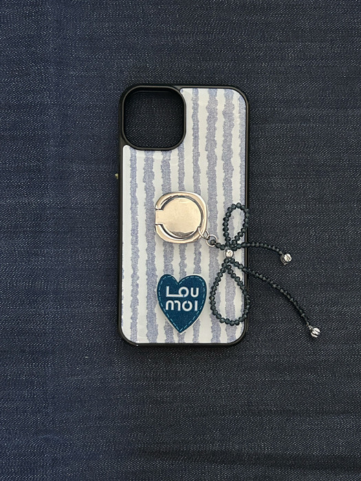 Present series : DENIM LOVE / stripe blue phonecase