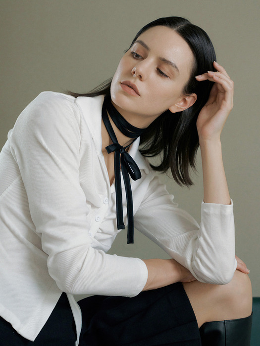 choker silk scarf - black