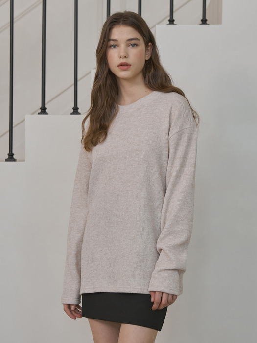 W/Soft round knit shirt(9col)