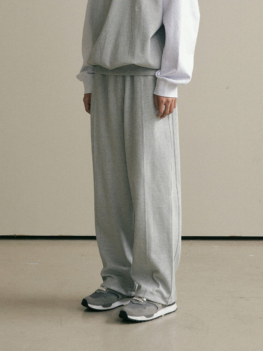 Utility curved sweat pants (gray)