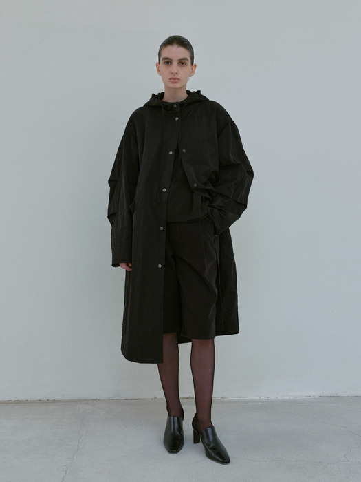 reversible hooded coat (black)