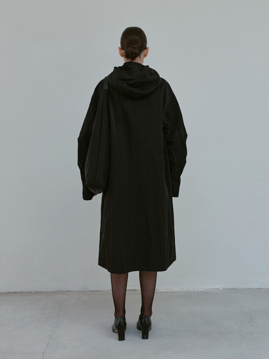 reversible hooded coat (black)