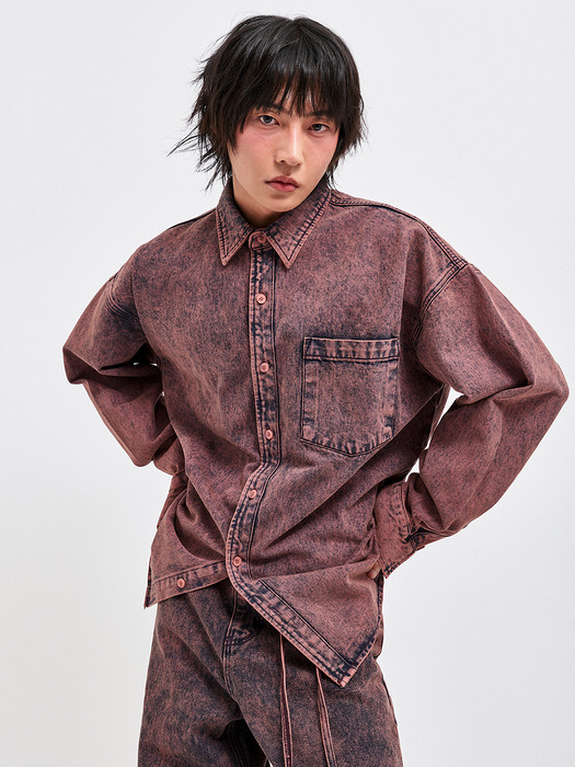 WINE DENIM SHIRT