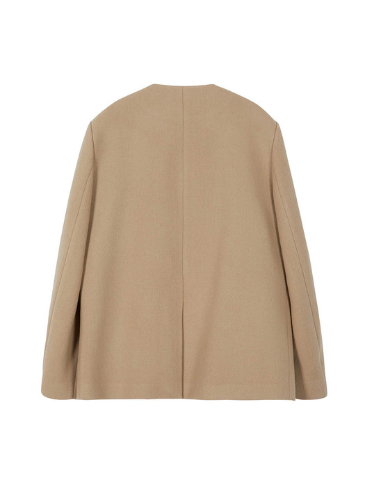 Non-collar Jacket in Beige VW3WJ031-91