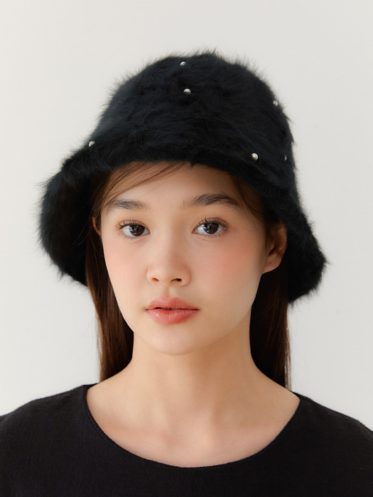 pearl spread angora bucket hat_2color HA010