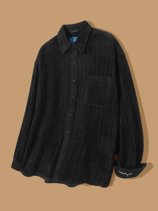 23FW L.L.E Wool Vintage ECO Corduroy Shirt S133 BLACK