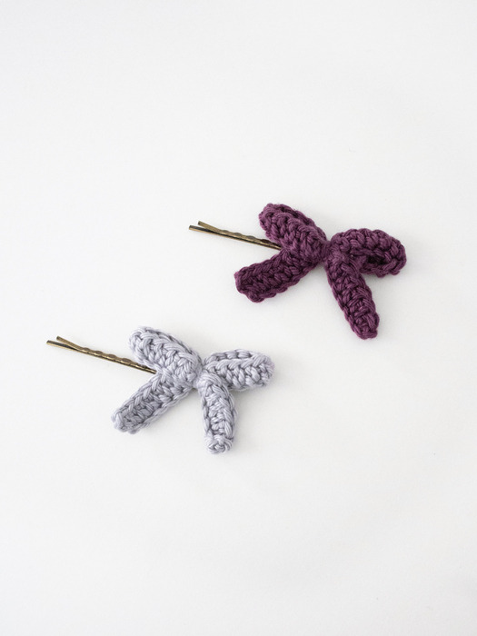 Knitted bow vintage hairpin(2colors)