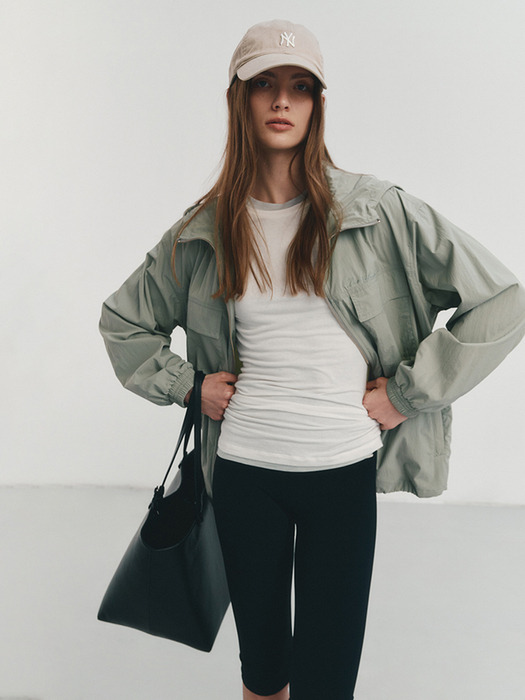 UNISEX HOODED WIND BREAKER MINT_UDJU4A113E1 - Image 2