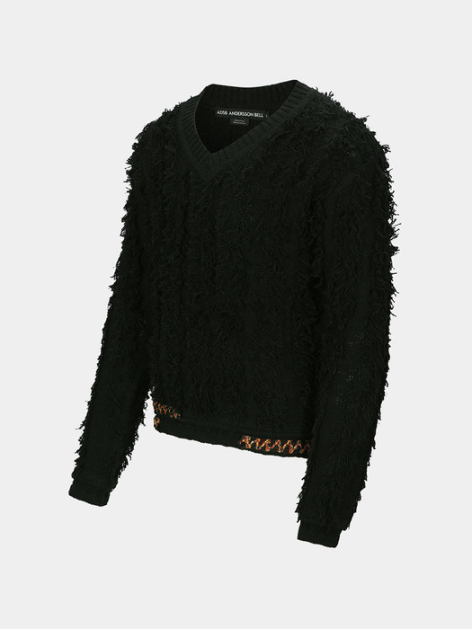 WINGS V-NECK SWEATER atb1060m(BLACK)