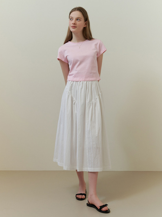 Moor shirring skirt (white)