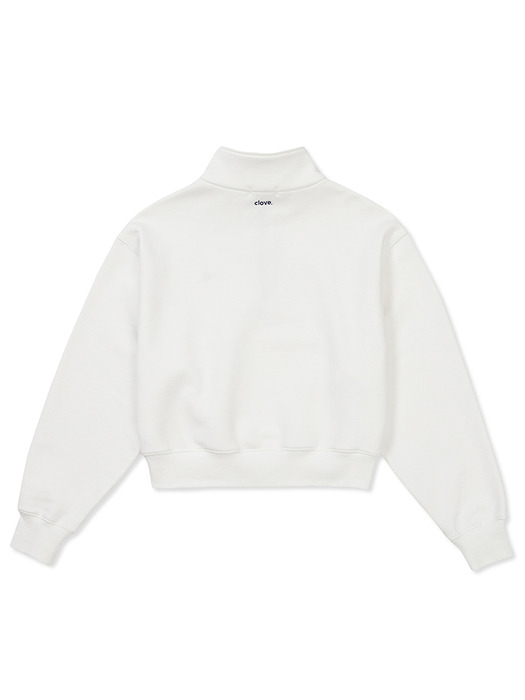 [24SS clove] Comfy Half-zip Sweatshirt (White)
