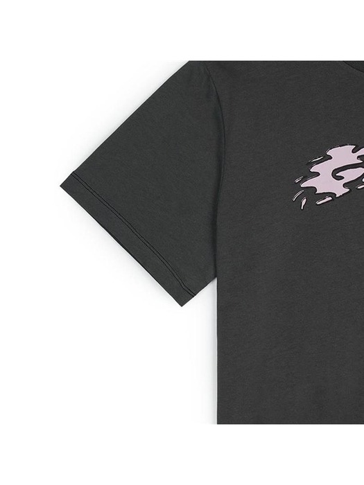 가니 여성 퓨처 로고 릴렉스핏 반팔 티셔츠 화이트 그레이 T3888-490