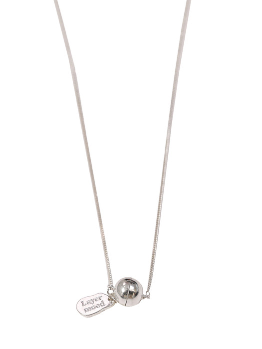 24 Long one ball lock Necklace-silver925