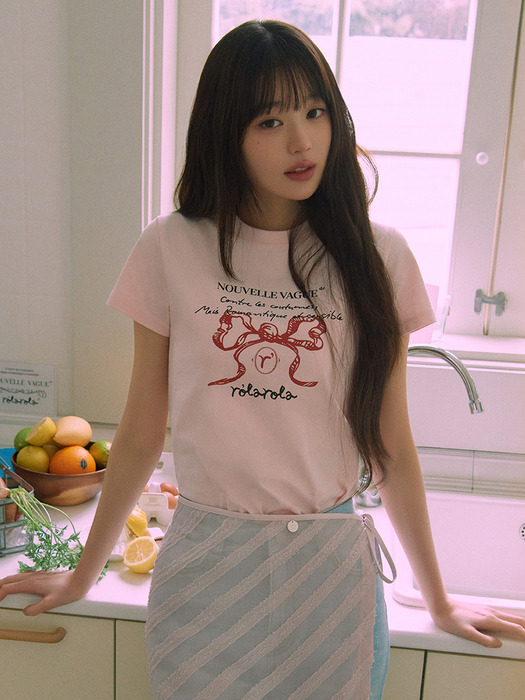 ROLA RIBBON HALF T-SHIRT PINK