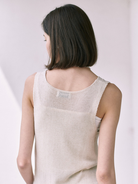 V-Neck Sleeveless Knit_2color