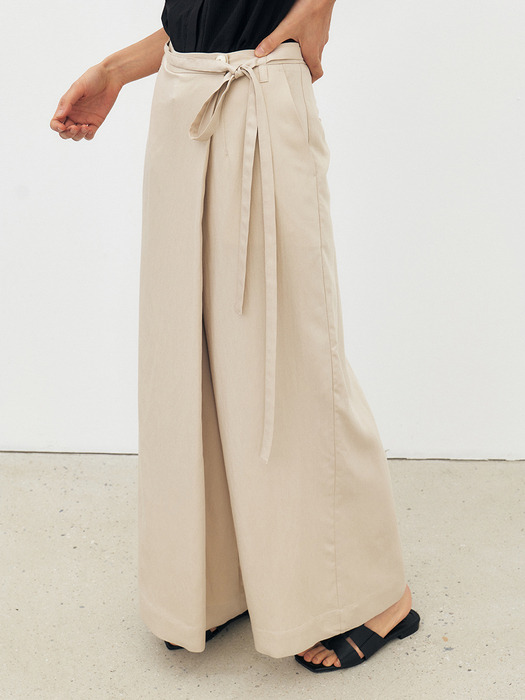 TFR WRAP BUTTON SKIRT PANTS_2COLORS