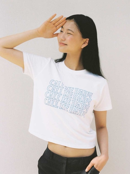 California Logo Cropped Tee_White