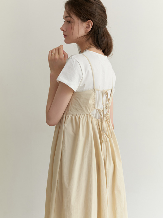 Backless strap dress (butter)