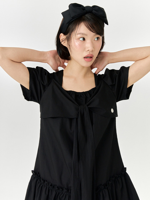 [2차 리오더] RIBBON TIE DRESS - BLACK