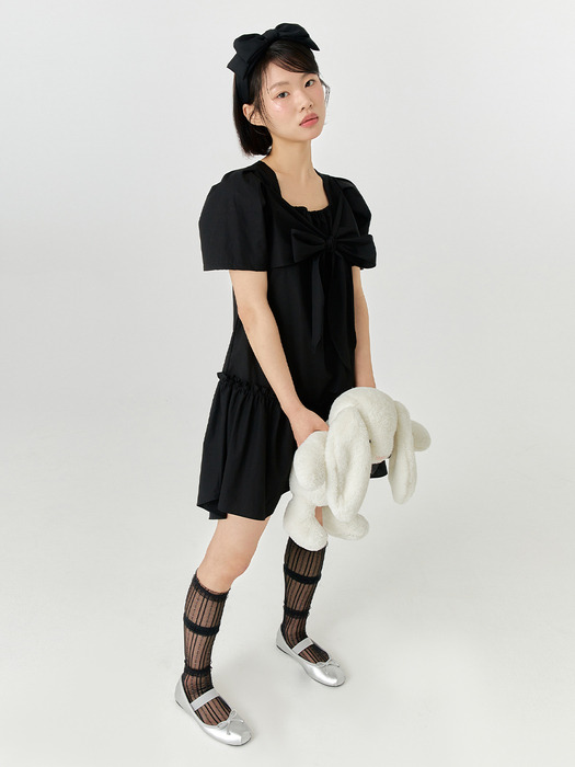 [2차 리오더] RIBBON TIE DRESS - BLACK