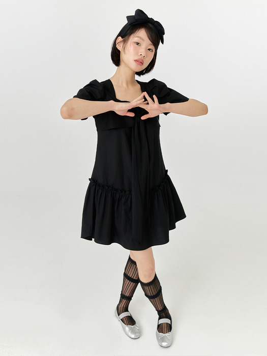 [2차 리오더] RIBBON TIE DRESS - BLACK