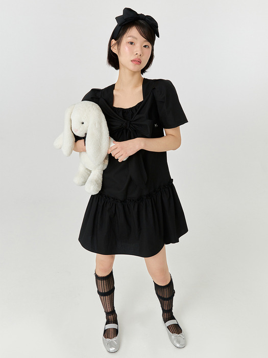 [2차 리오더] RIBBON TIE DRESS - BLACK