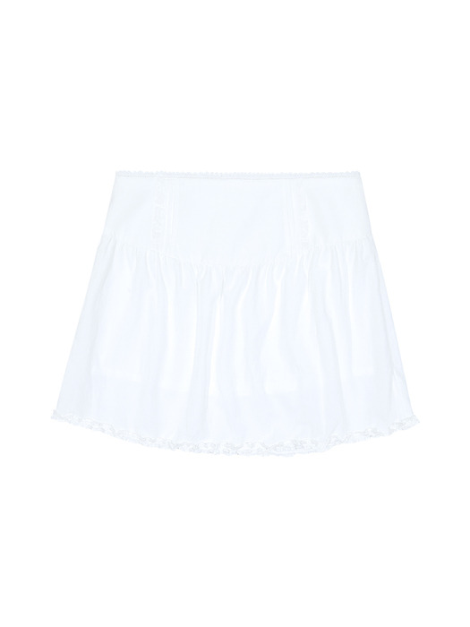 LACE PIN TUCK SKIRT (WHITE)