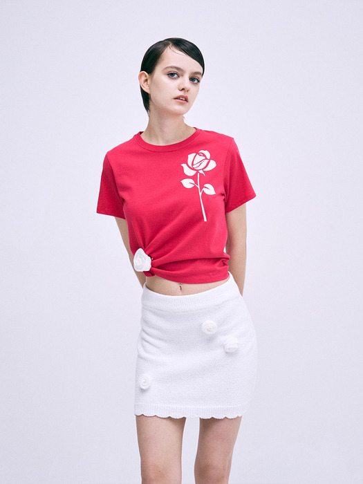 SLIM TSHIRT UNE ROSE_RED IVORY