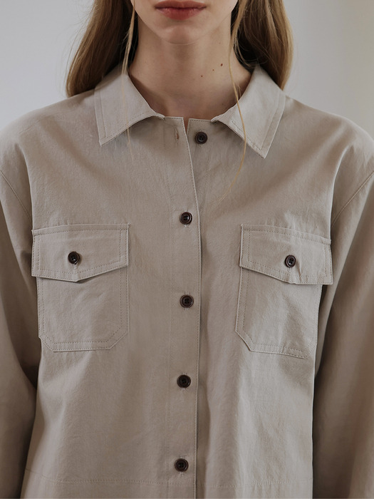 Collar Pocket Shirt [Beige]