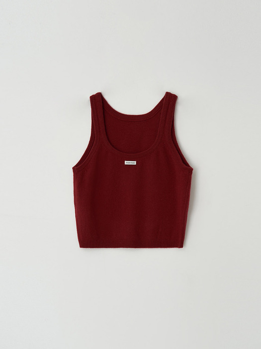 fine wool round sleeveless - red