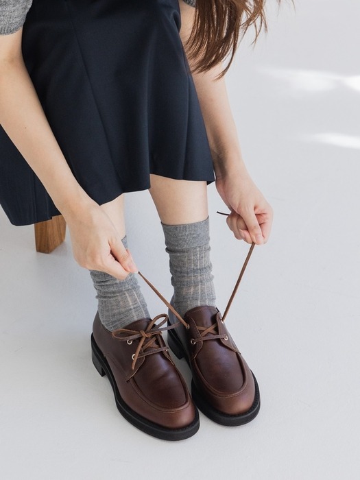 real leather ribbon loafer brown