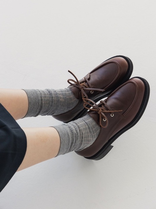 real leather ribbon loafer brown