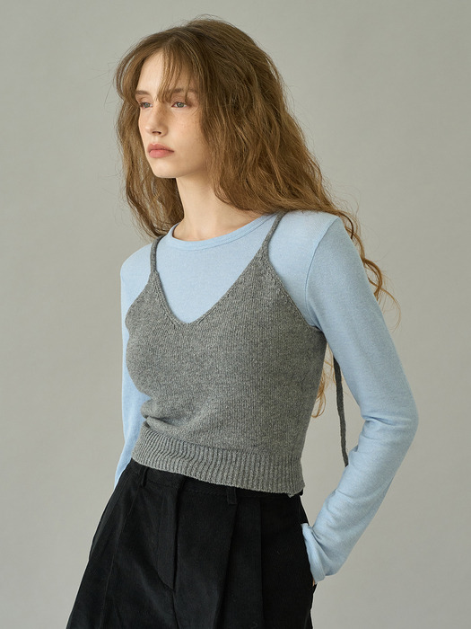 Bustier knit top_gray