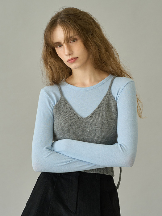 Bustier knit top_gray