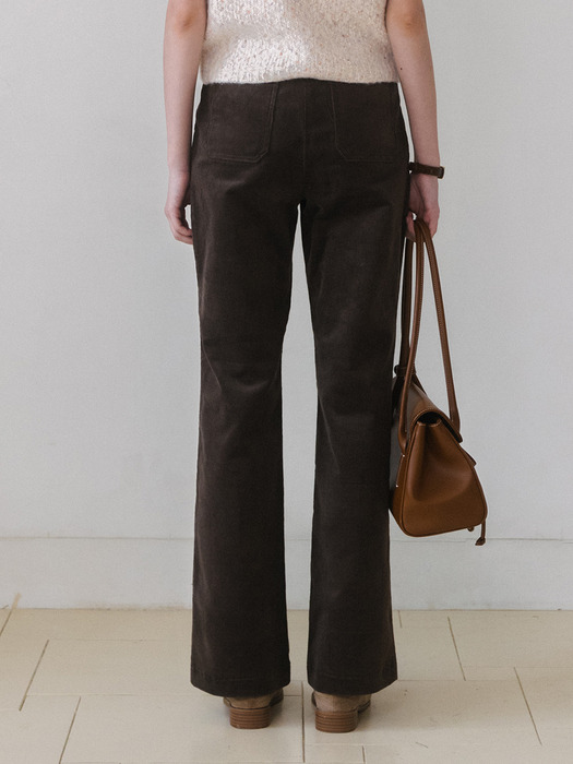 Corduroy bootcut pants_brown