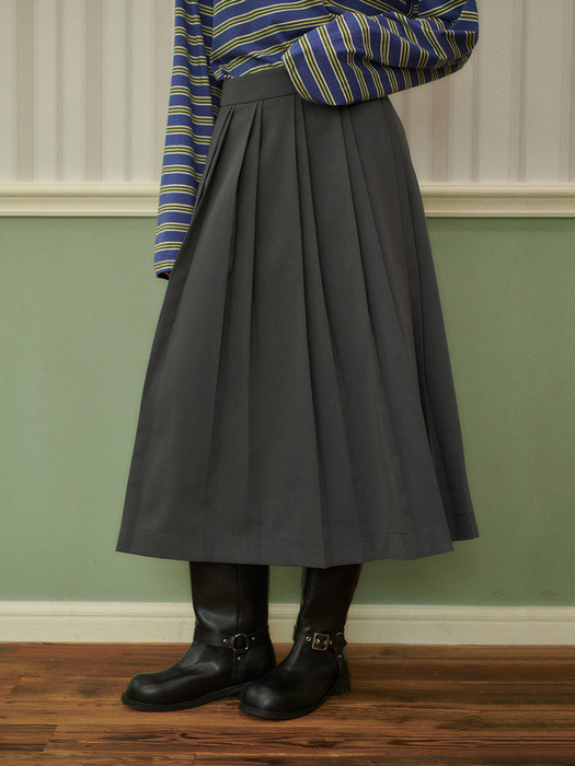 Zunny Modern Pleats Long Skirt