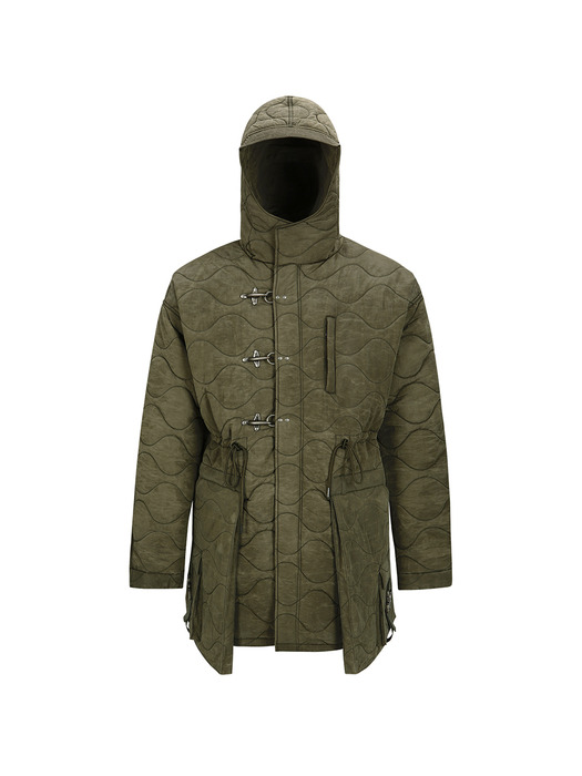 LACE-UP FISHTAIL PARKA awa638m(KHAKI)