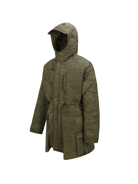 LACE-UP FISHTAIL PARKA awa638m(KHAKI)