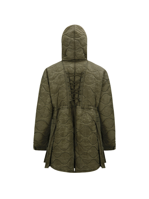 LACE-UP FISHTAIL PARKA awa638m(KHAKI)