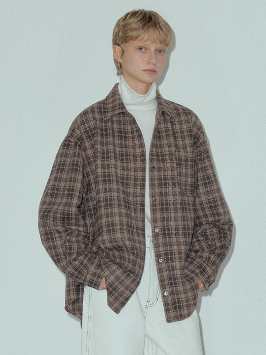 Oversized Flannel Check Shirt_CTT343(2color)