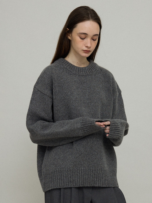 Murray wool boxy knit_charcoal grey