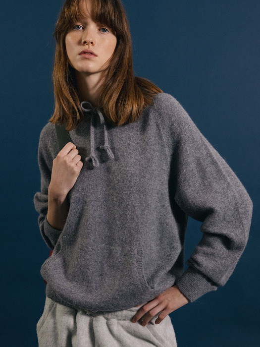 Casta knit hoodie sweater (Gray)