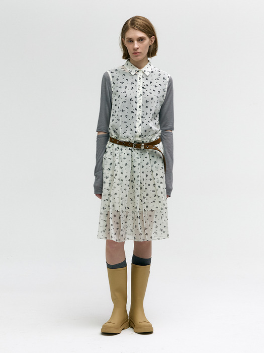 PRINTED PLEATS ONE-PIECE_beige