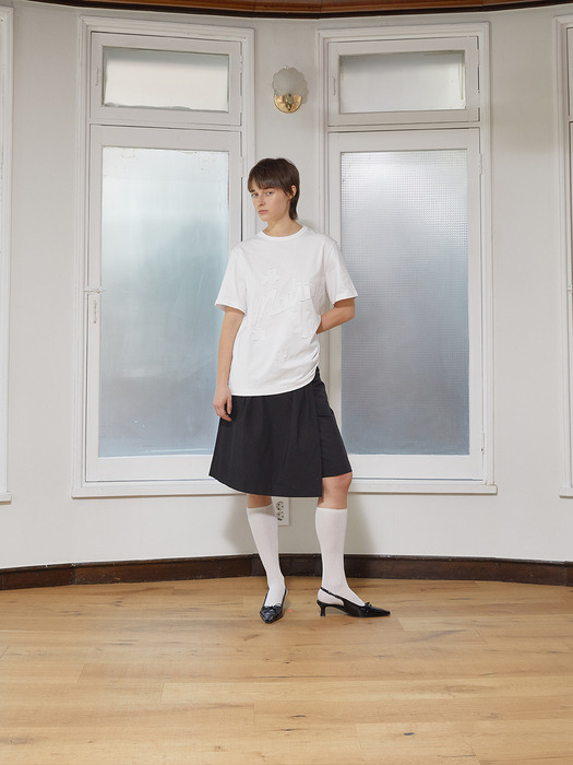 BERMUDA WRAP SKIRT PANTS IN BLACK - Image 1